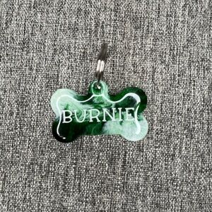 Green Dog Bone Tag